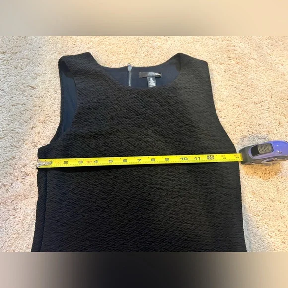 Aqua Textured Little Black Dress Size Small - Picture 3 of 6